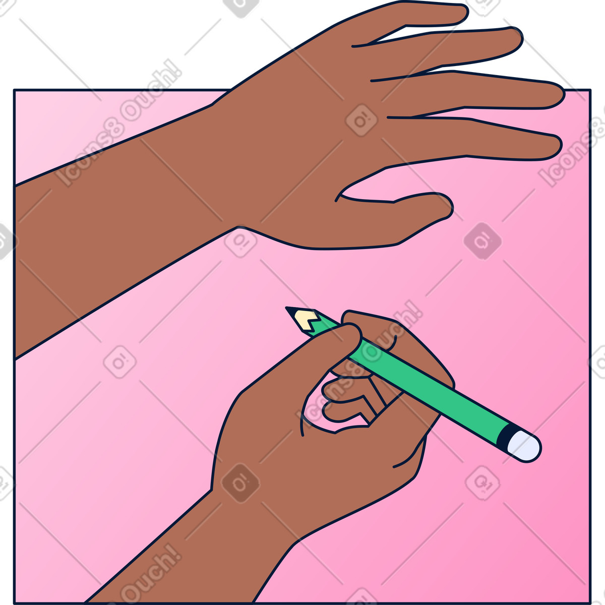 Neat スタイルの 鉛筆を持つ手 のイラストをPNG、SVG形式でダウンロード