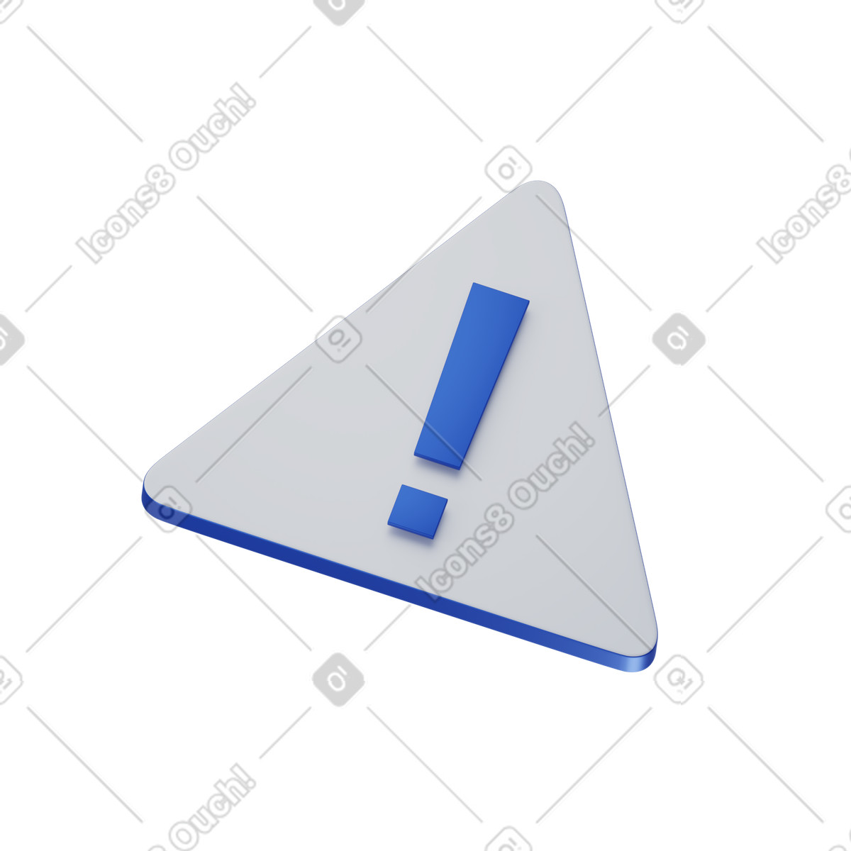 Exclamation mark sign illustration in 3D Techny style download in PNG, SVG