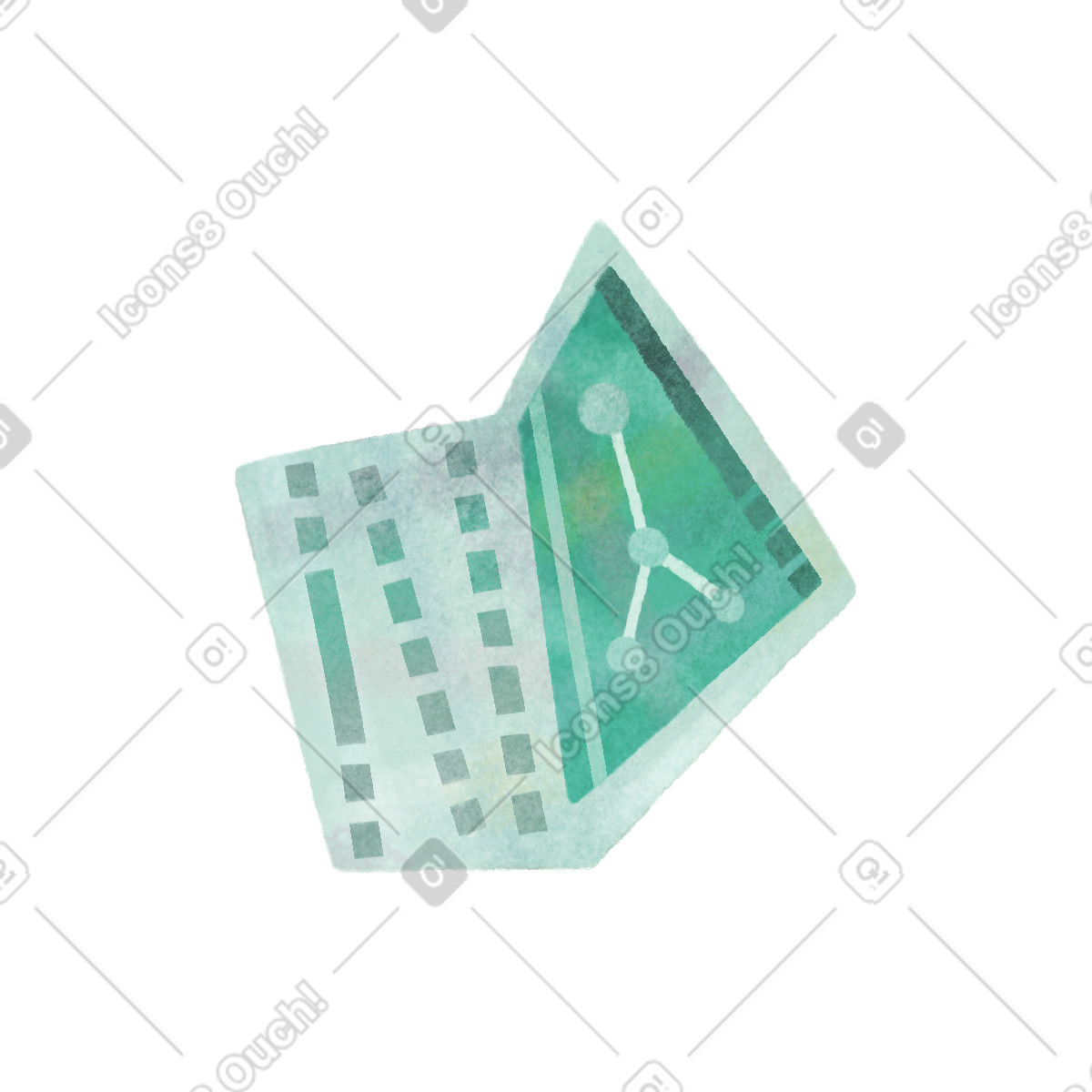 Ilustración Ordenador personal en estilo Jungle a descargar en PNG y SVG