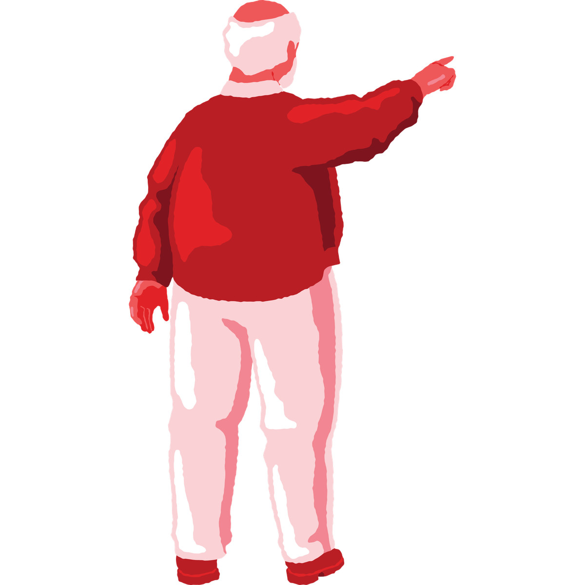 Old man pointing back illustrazione in stile Cherry scarica in PNG, SVG