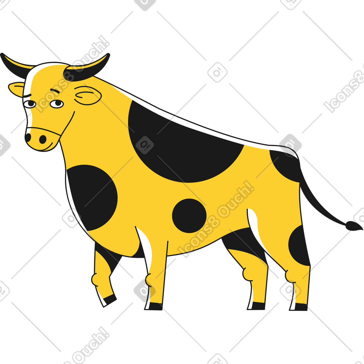 Toro illustrazione in stile Taxi scarica in PNG, SVG