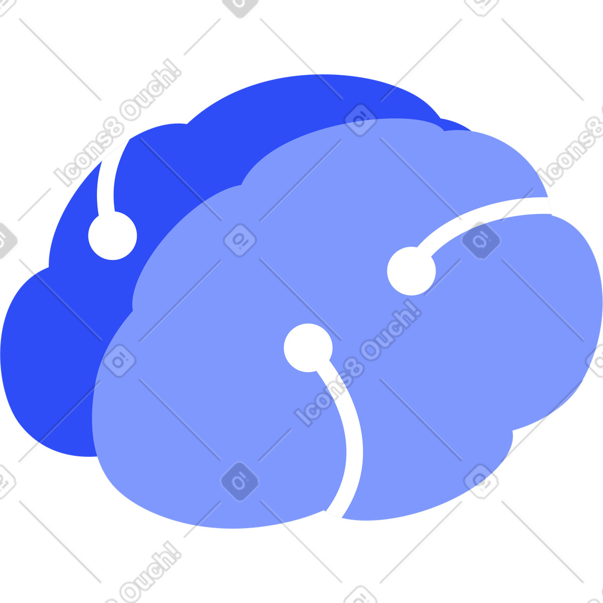 Ai brain illustration in System style download in PNG, SVG