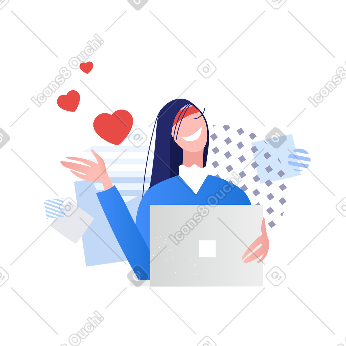 Illustration Chat d'amour aux formats PNG et SVG
