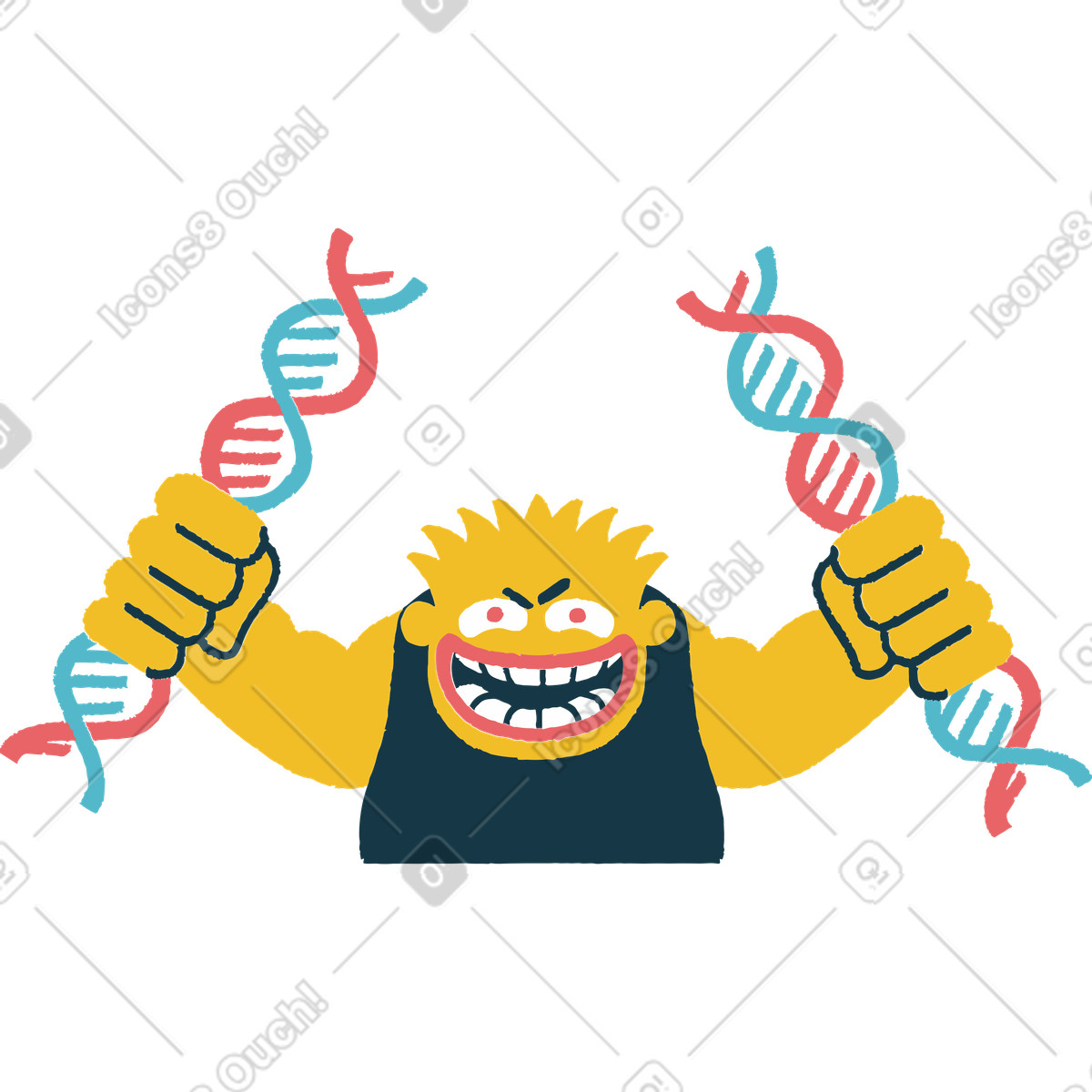 下载 Flamenco 风格的 男子手持dna 插画，支持 PNG、SVG 格式