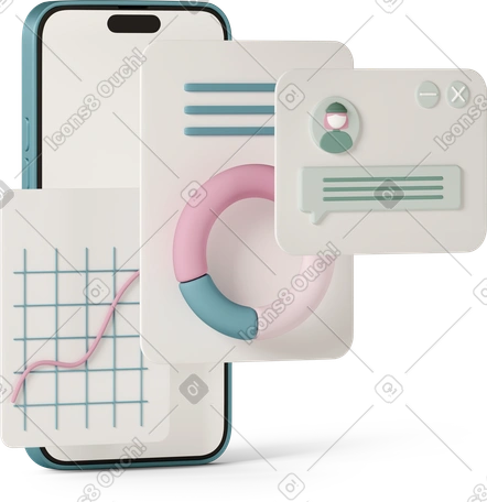 ビジネス Casual life スタイルの 3D statistics のイラストをPNG、SVG形式でダウンロード