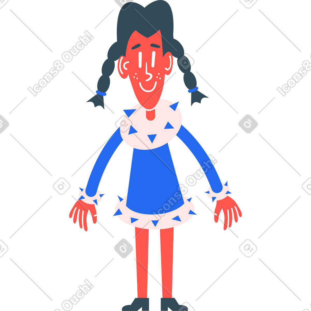 Ilustração de Girl standing em no estilo Kingdom para baixar em PNG, SVG