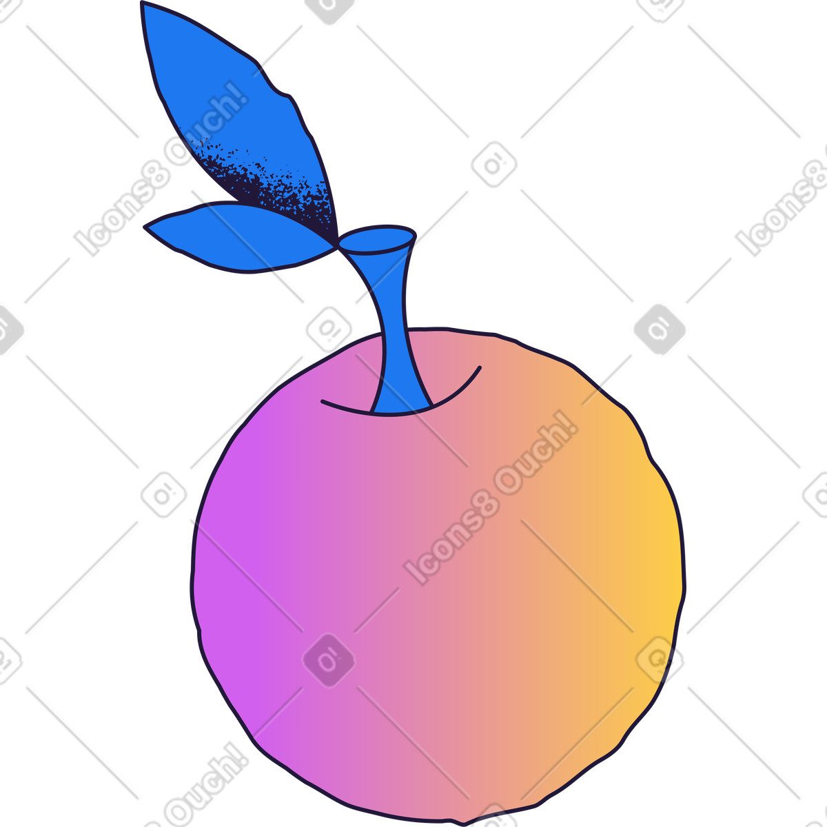 Illustration Pomme dans le style Conifer à télécharger aux formats PNG, SVG