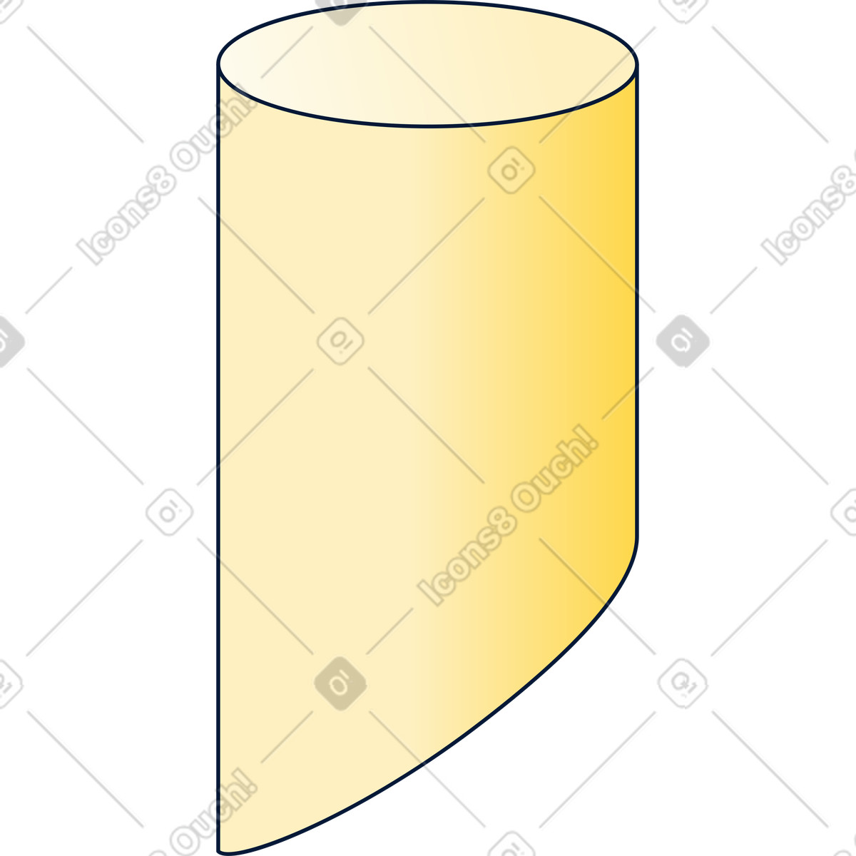 Illustration La moitié d'un cylindre dans le style Neat à télécharger aux formats PNG, SVG