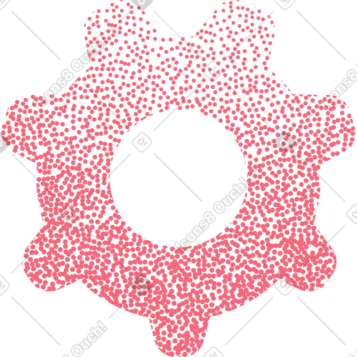 Halftone gear-Illustration im Grain-Stil als Download in PNG, SVG