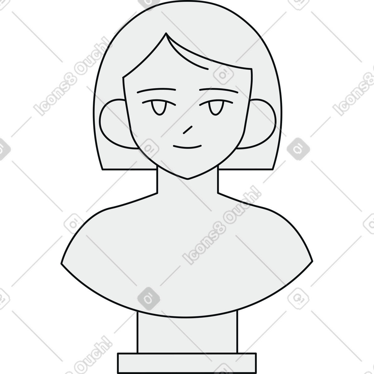 Ilustração de Busto feminino em no estilo Teko para baixar em PNG, SVG