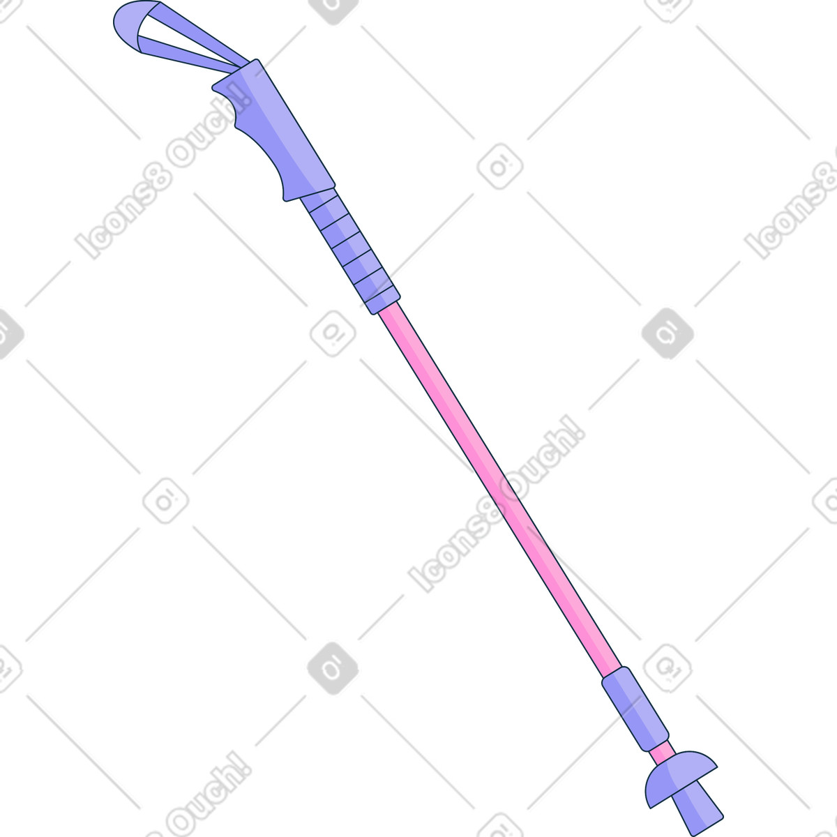 Bastoncini da nordic walking illustrazione in stile Bubble gum scarica in PNG, SVG
