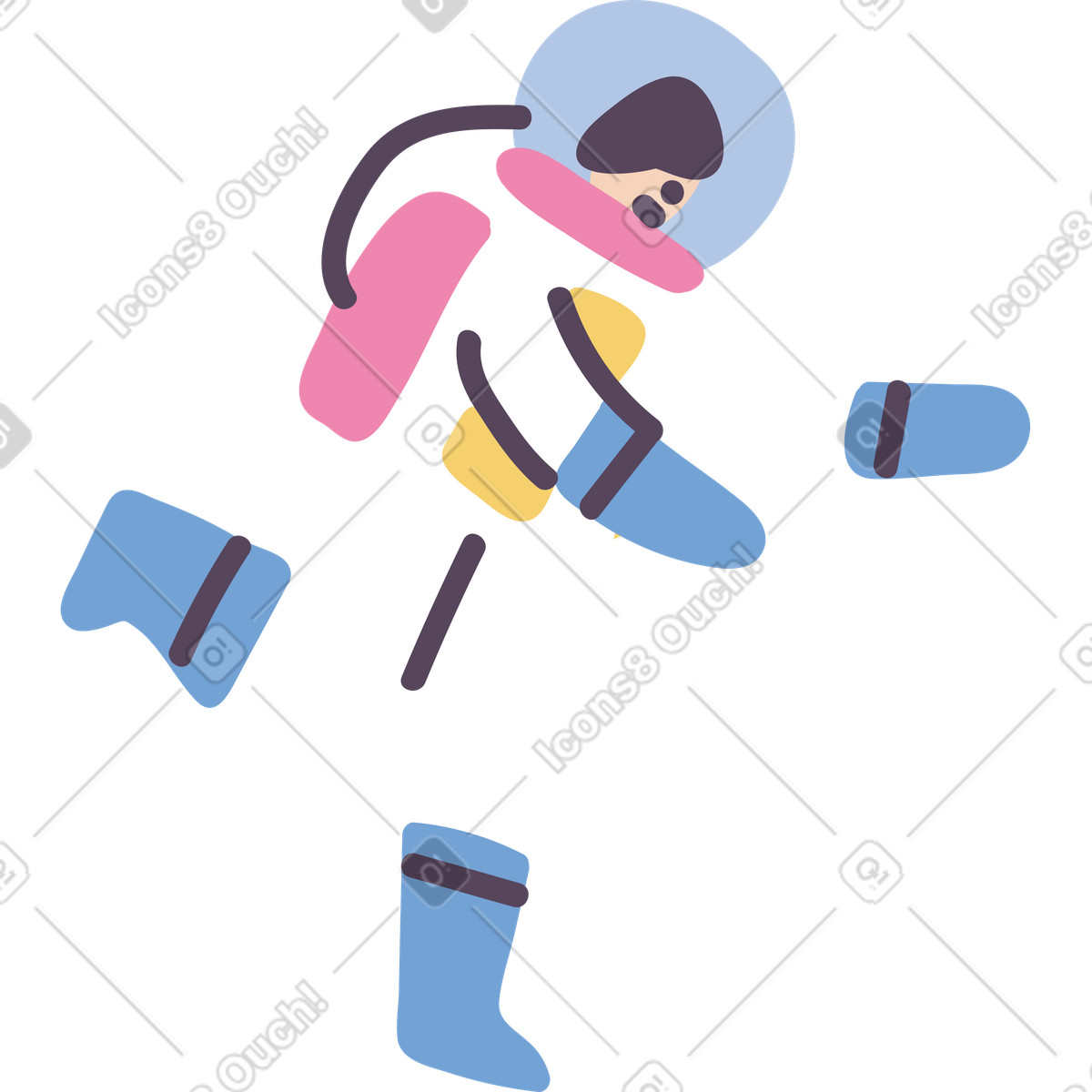Ilustração de Astronauta em no estilo Pluto para baixar em PNG, SVG