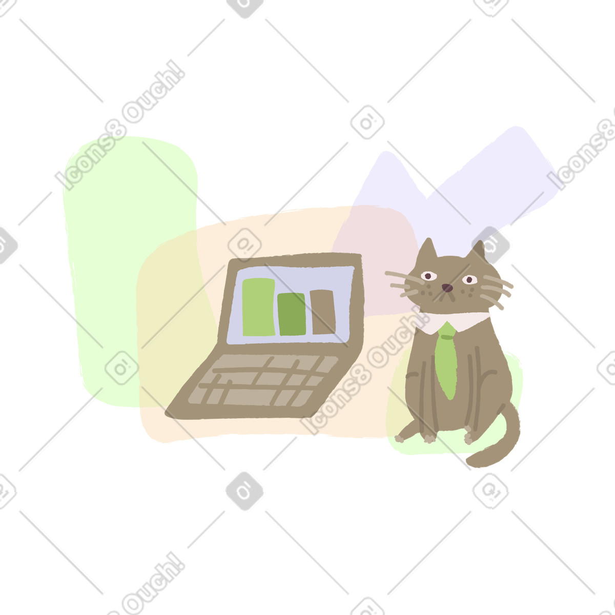 Businescat illustration in Ginger Cat style download in PNG, SVG