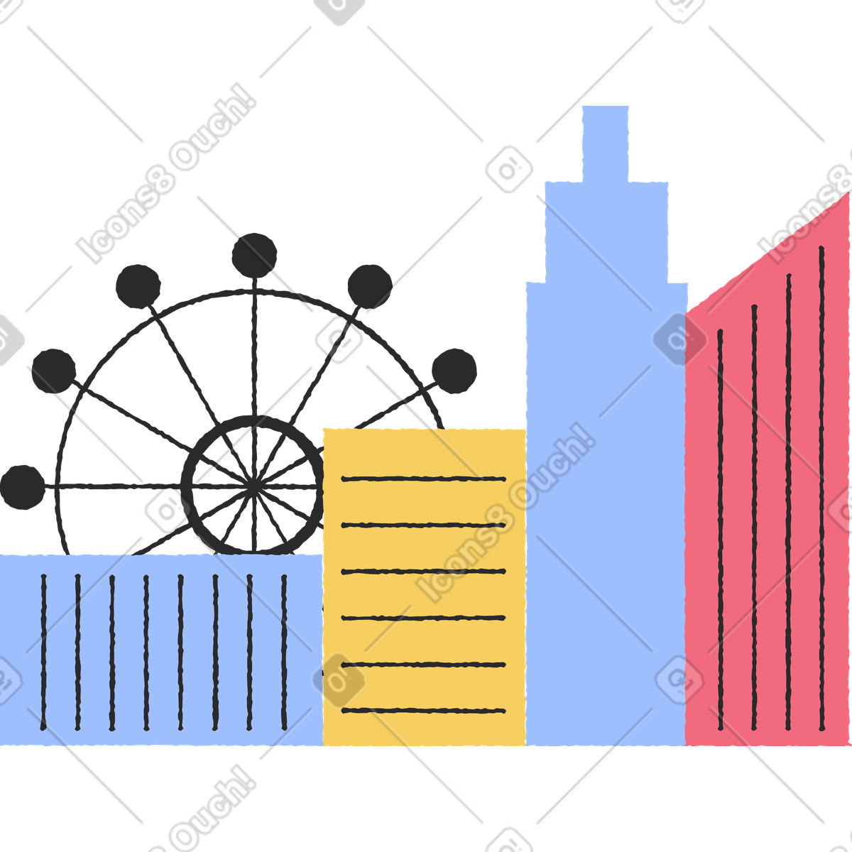 下载 Pablo 风格的 City 插画，支持 PNG、SVG 格式