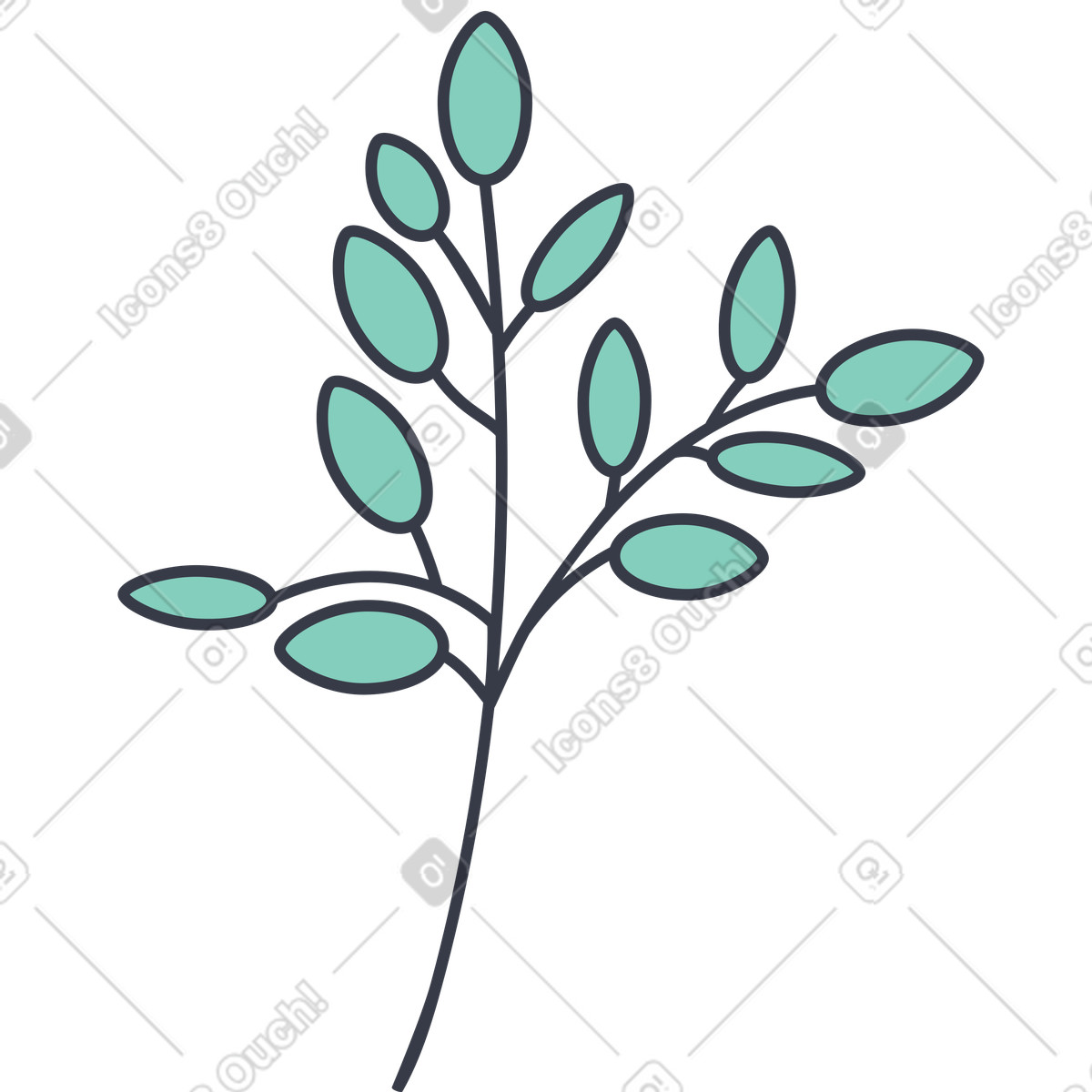 Olive branch illustration in Abstract style download in PNG, SVG
