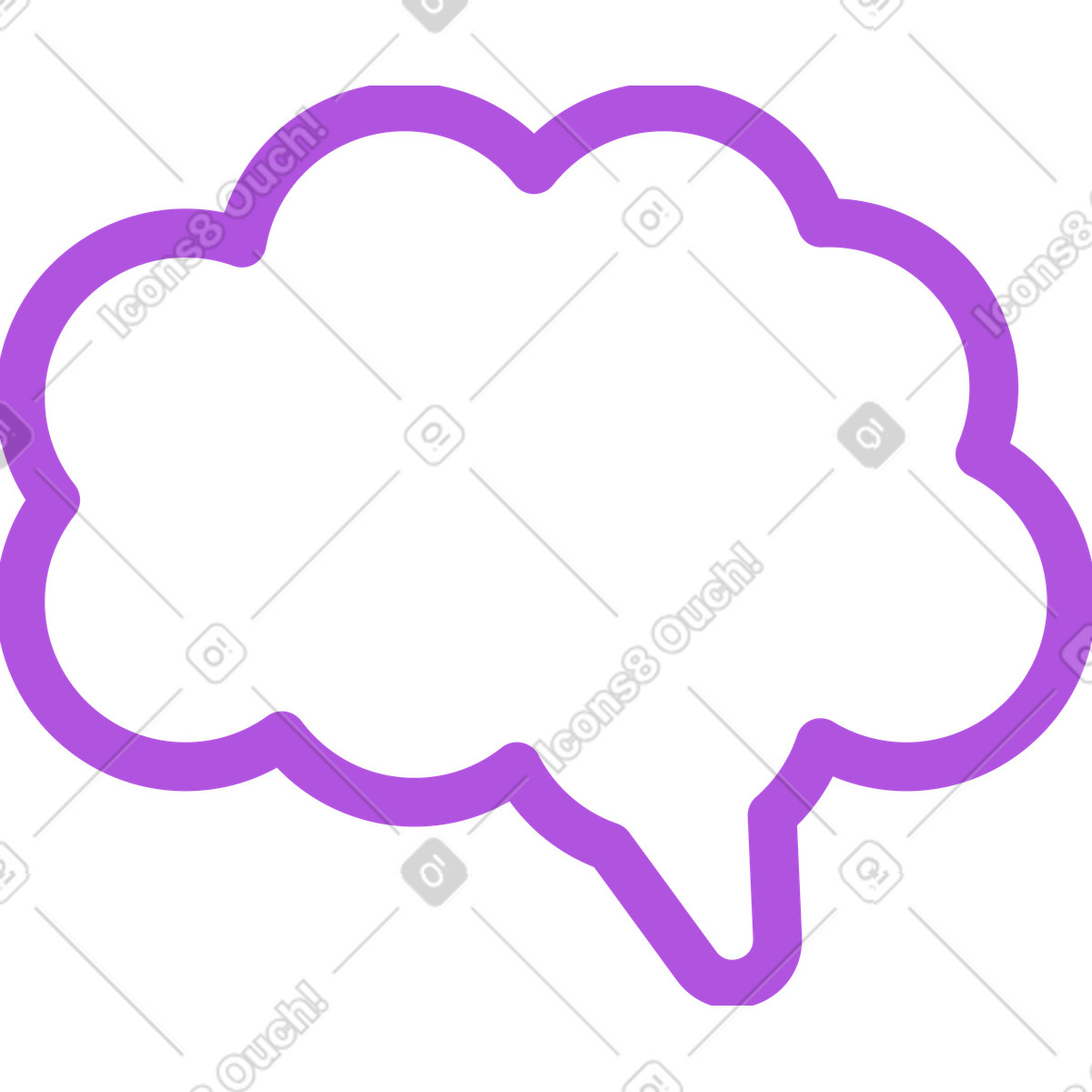 Cervello lineare viola illustrazione in stile Grapy scarica in PNG, SVG