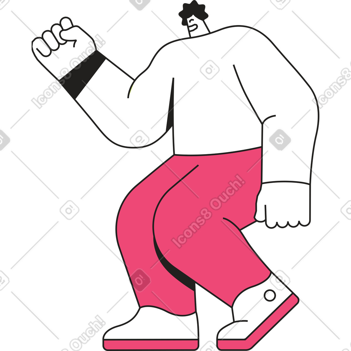 Illustration Homme se prépare pour le bras de fer dans style Dazzle Line à télécharger aux formats PNG, SVG