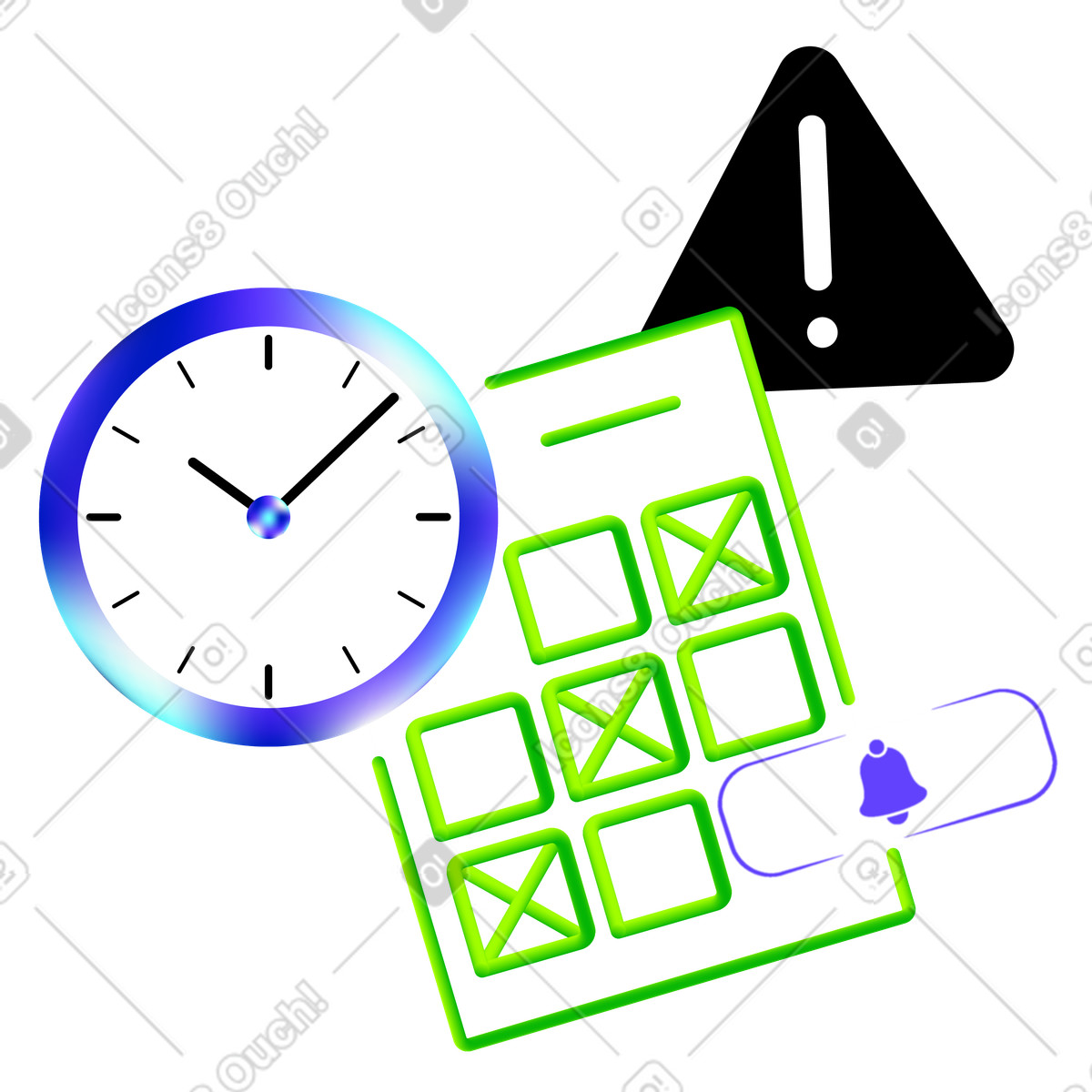 Ilustración Eficiencia, gestión del tiempo y programación en estilo Pure a descargar en PNG SVG