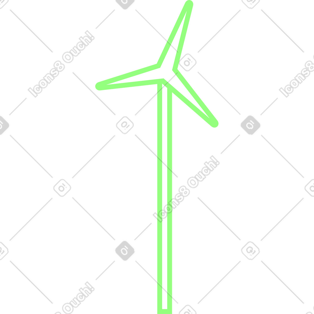 Verde mulino a vento illustrazione in stile Outline scarica in PNG, SVG