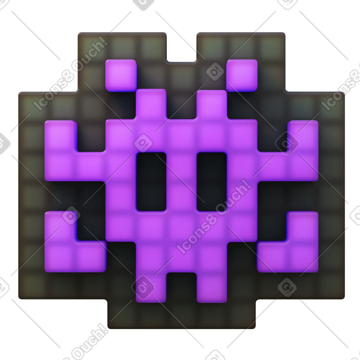 Ilustración Emoji de monstruo alienígena en estilo 3D Fluency a descargar en PNG y SVG