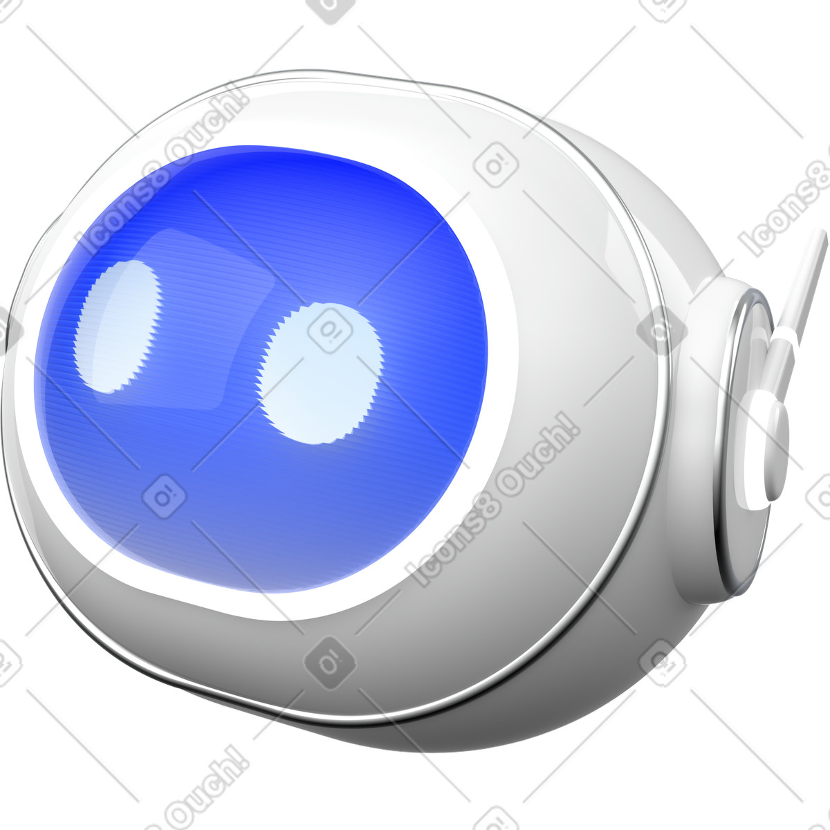 Futuristic AI chatbot or virtual assistant illustration in PNG, SVG