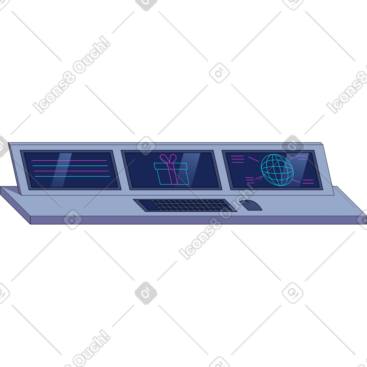 Gifts control panel illustration in Santa Camp style download in PNG, SVG