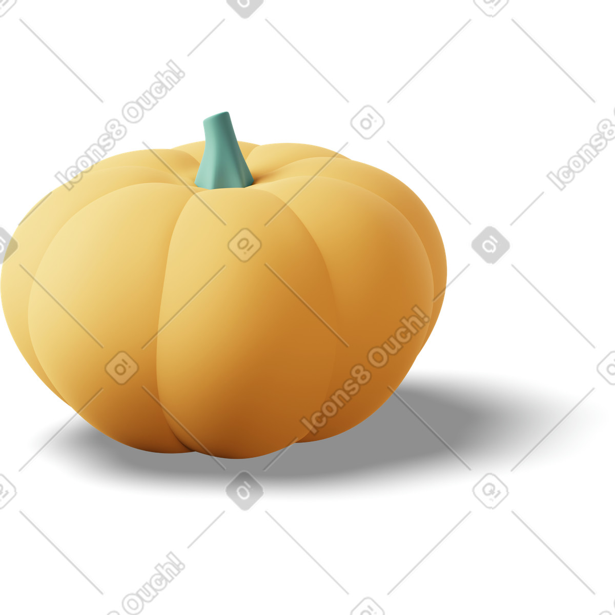 Pumpkin-Illustration im 3D Casual life-Stil als Download in PNG, SVG