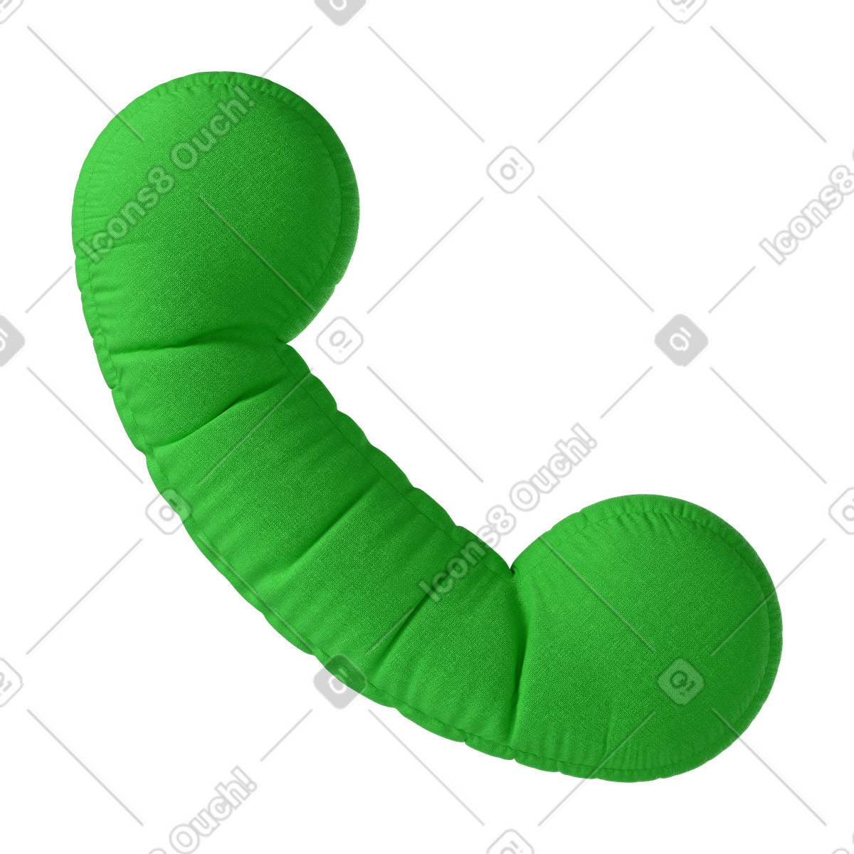 Green phone illustration in 3D Plush icons style download in PNG, SVG