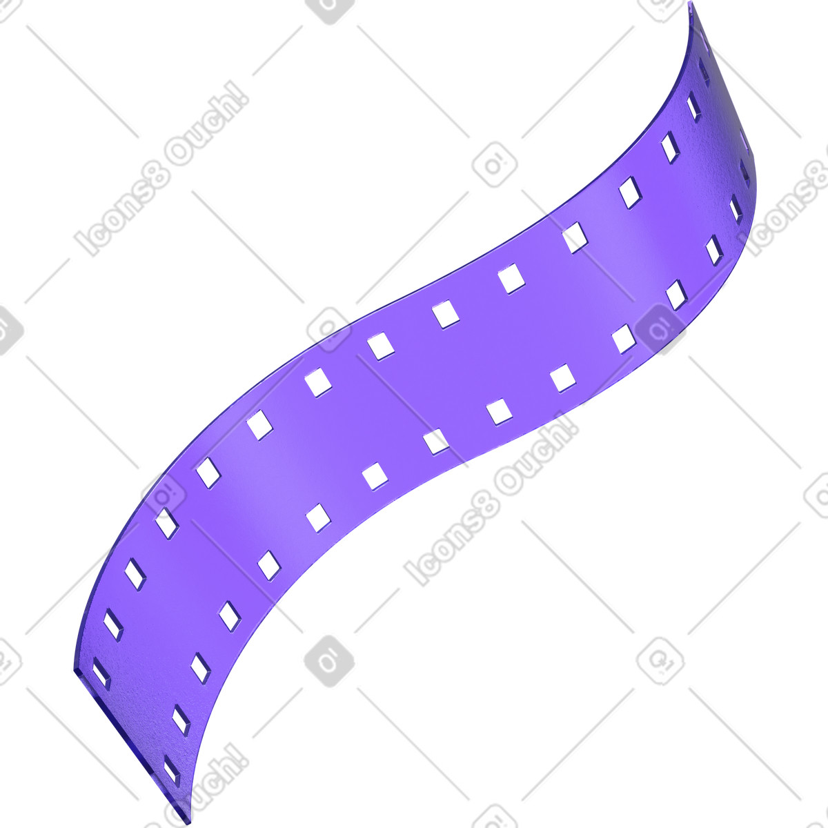 Ilustración Película, tira de película curva, elemento medios cinematográficos en estilo 3D Boost a descargar en PNG y SVG