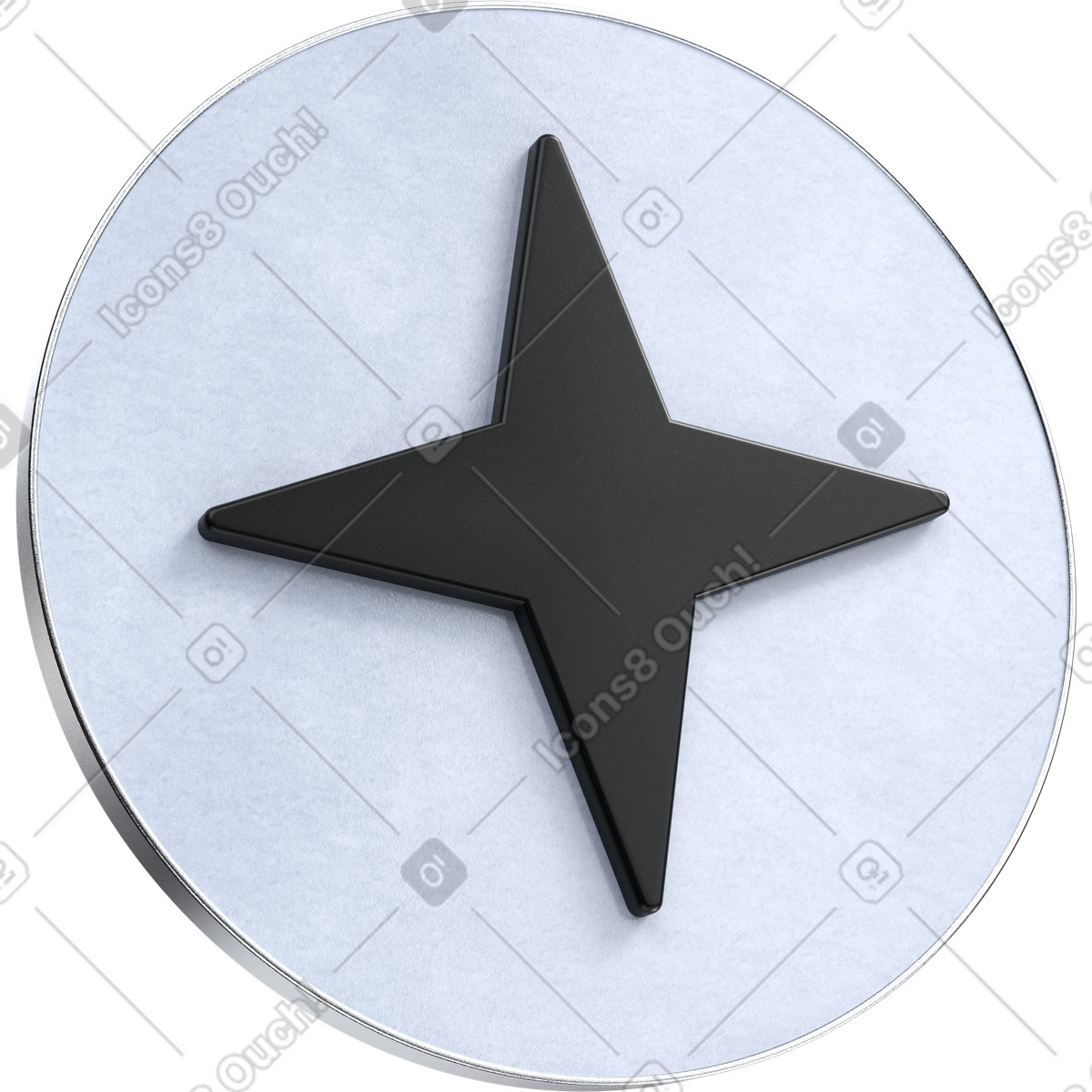 Illustration Icône d'étoile ia, symbole de notation, badge fonctionnalité premium dans le style 3D Pro à télécharger aux formats PNG, SVG