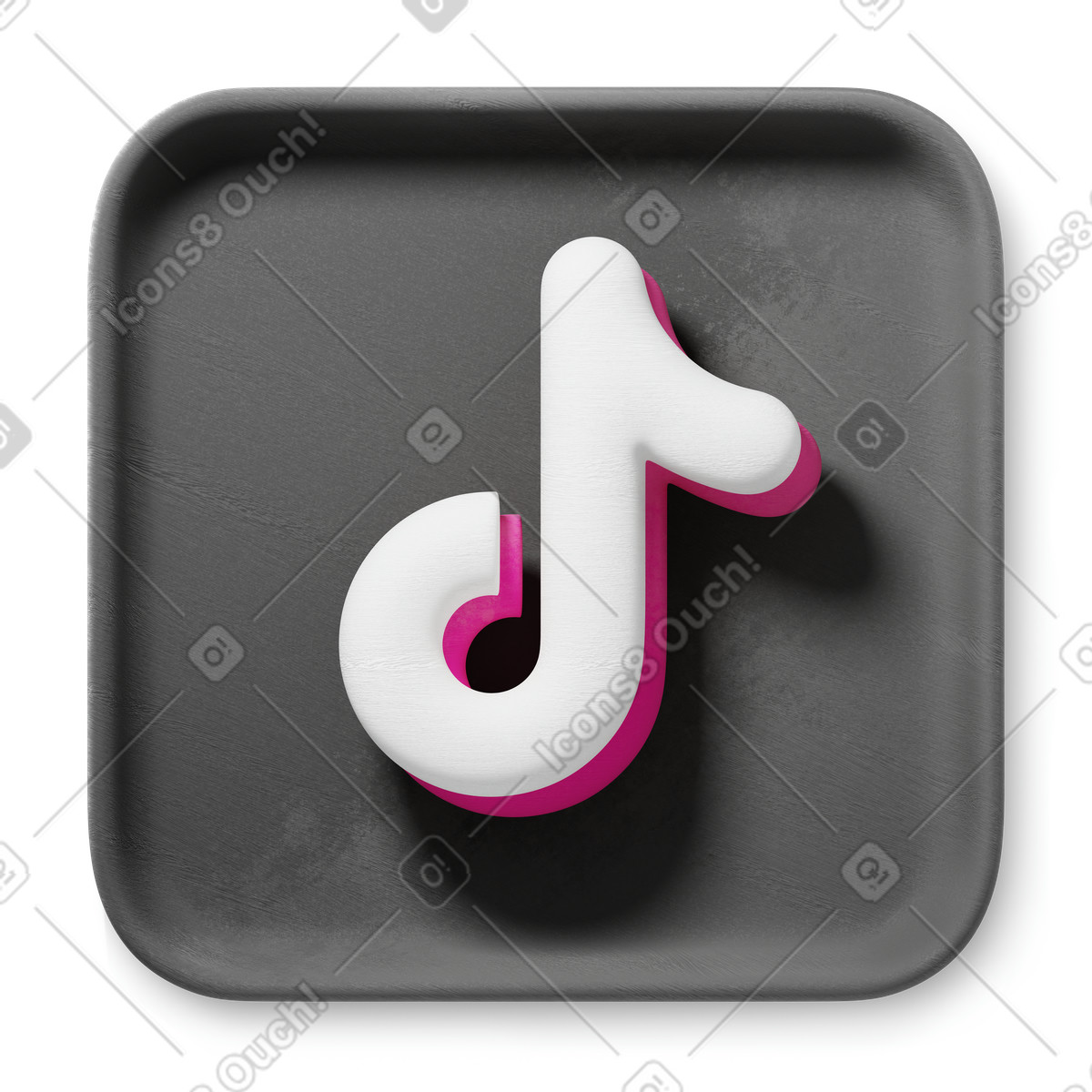 Ilustração de Black TikTok app icon em no estilo 3D Microsoft Fluent illustration para baixar em PNG, SVG