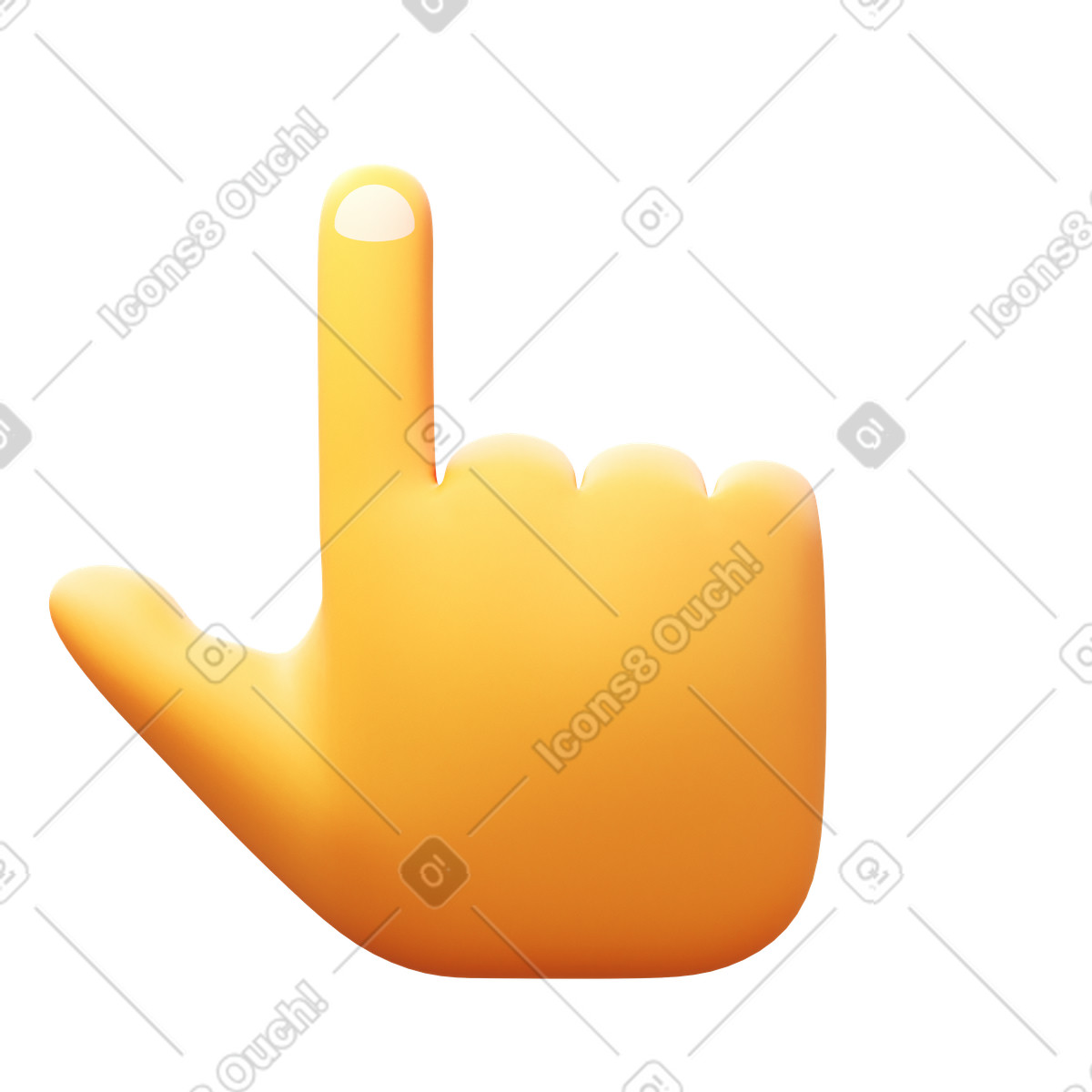 Index finger illustration in 3D Fluency style download in PNG, SVG