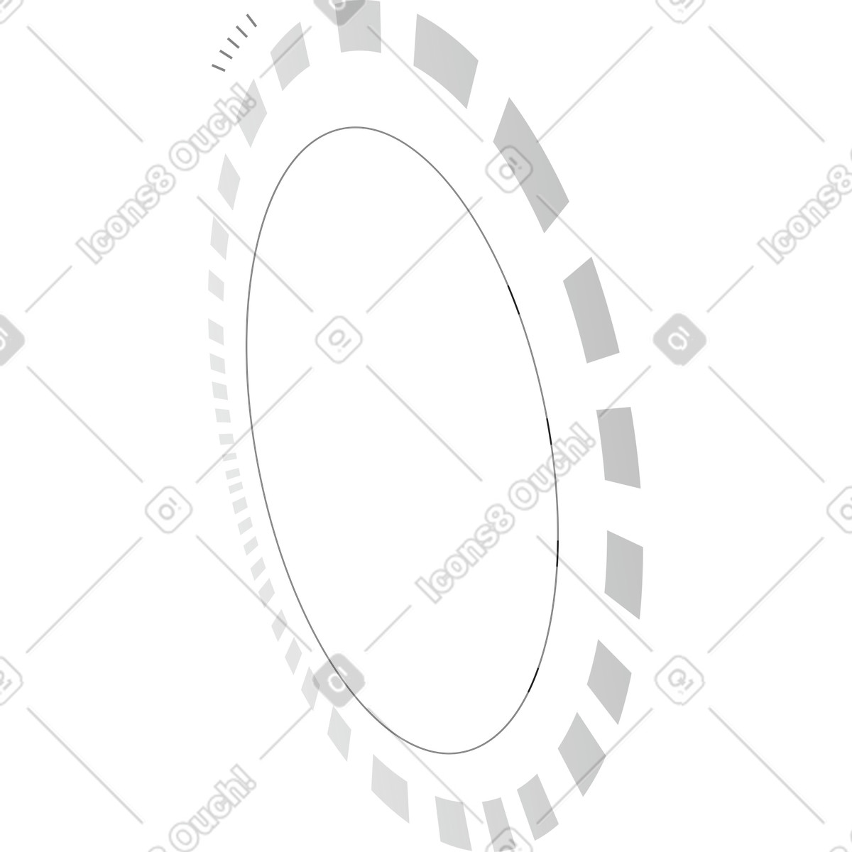 Circular geometric frame with bold dashed line illustration in Futuristic style download in PNG, SVG