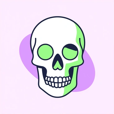 A 3D model of a human skull rendered to show depth and detail in a digital format.