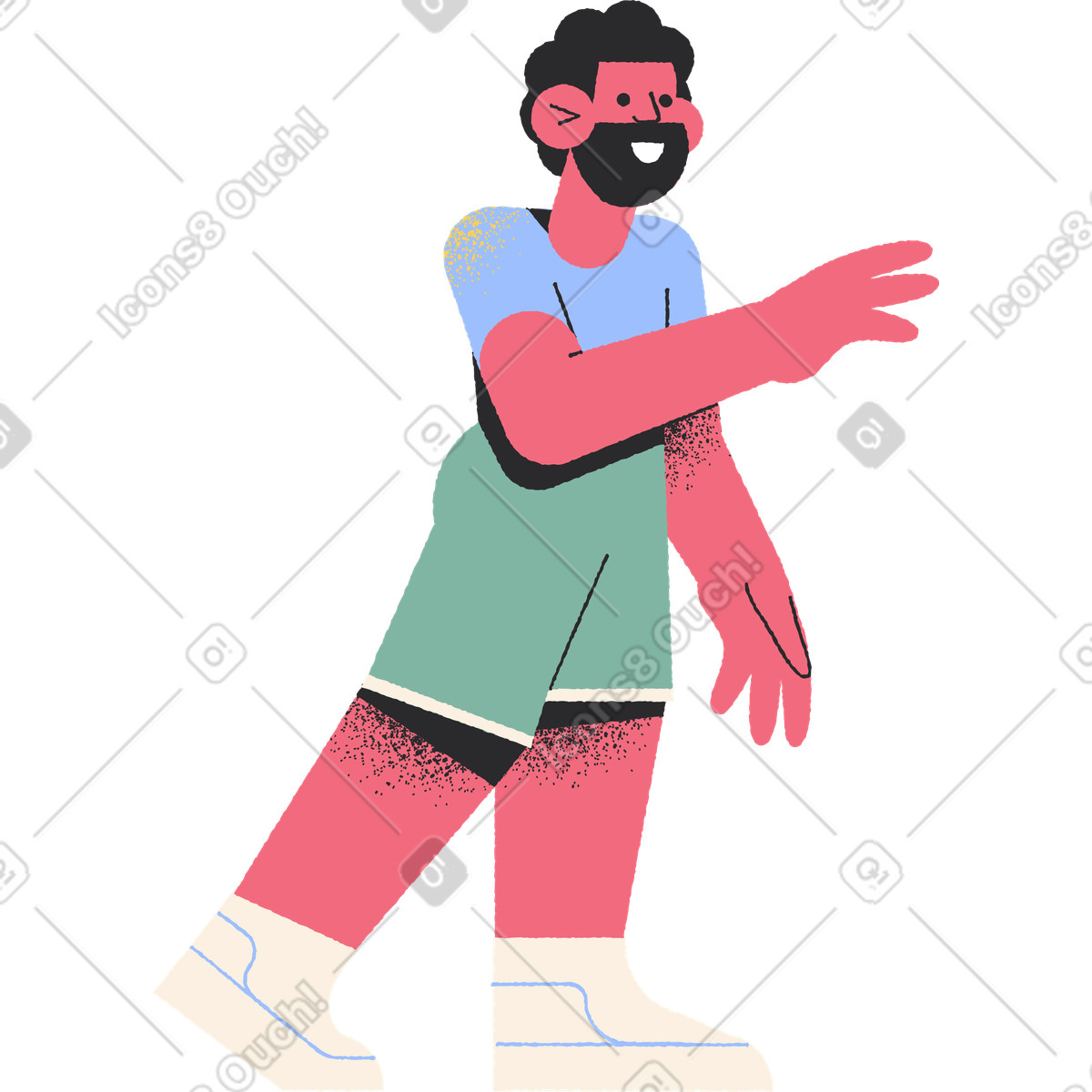 Ilustración Deportista en estilo Pablo a descargar en PNG y SVG