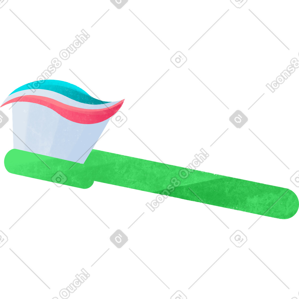 Ilustração de Green toothbrush with toothpaste em no estilo Bonbon para baixar em PNG, SVG