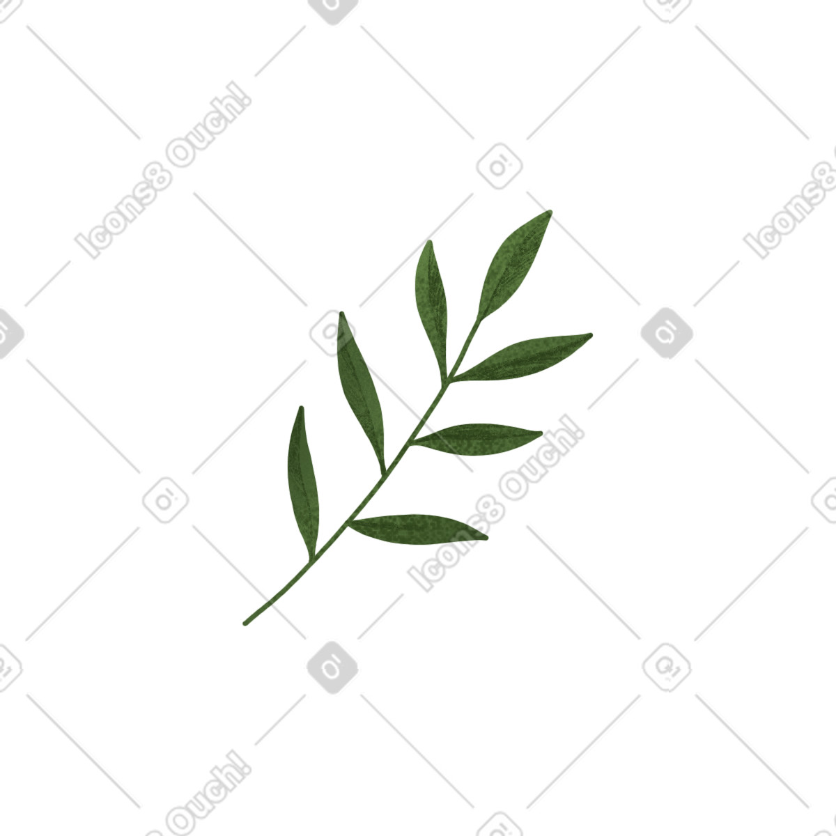 Ramoscello verde illustrazione in stile Floral scarica in PNG, SVG