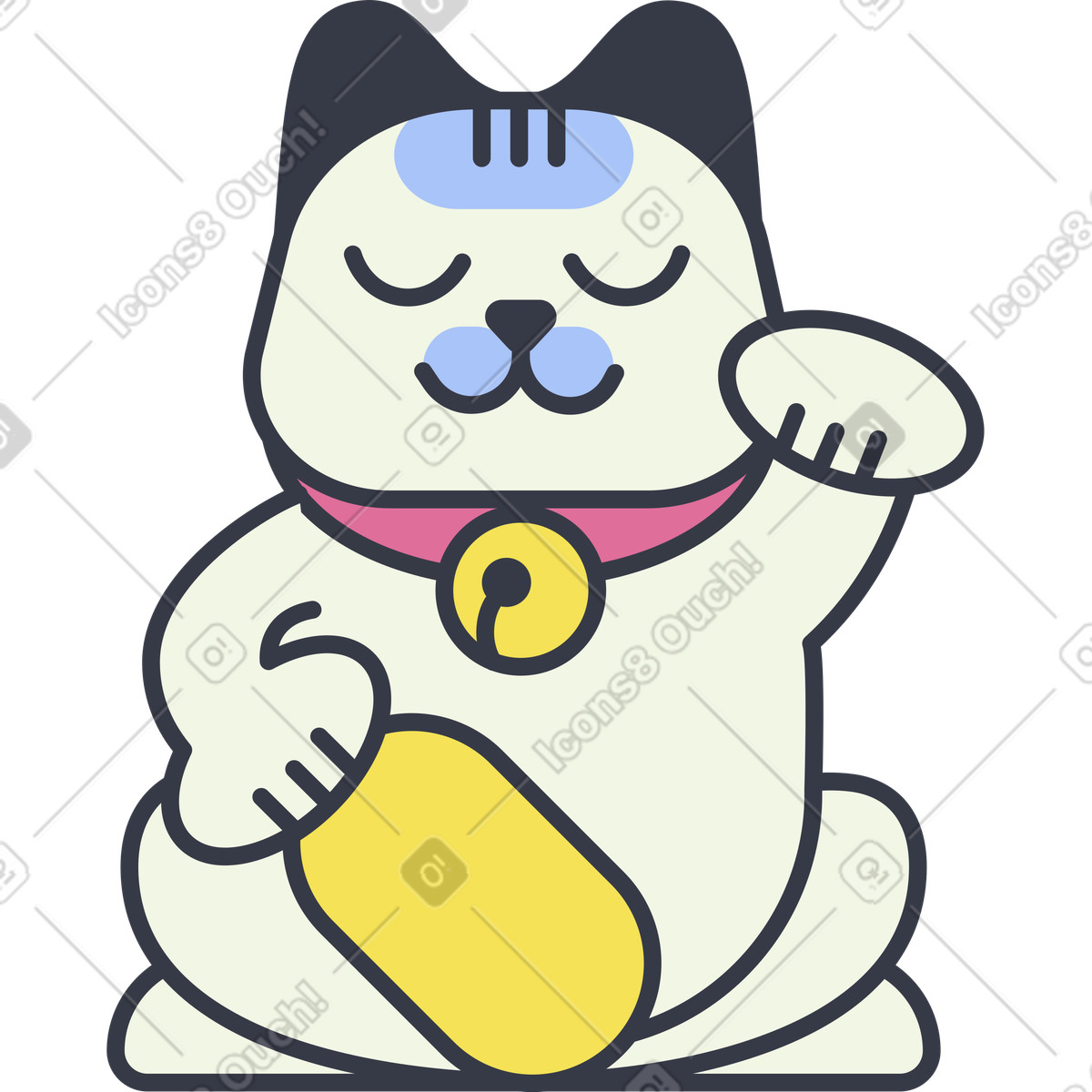 Maneki neko illustrazione in stile Abstract scarica in PNG, SVG