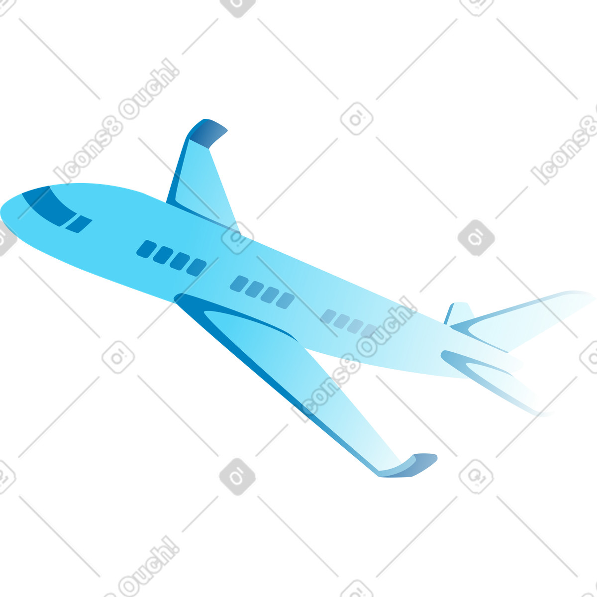 Plane illustration in Icy style download in PNG, SVG
