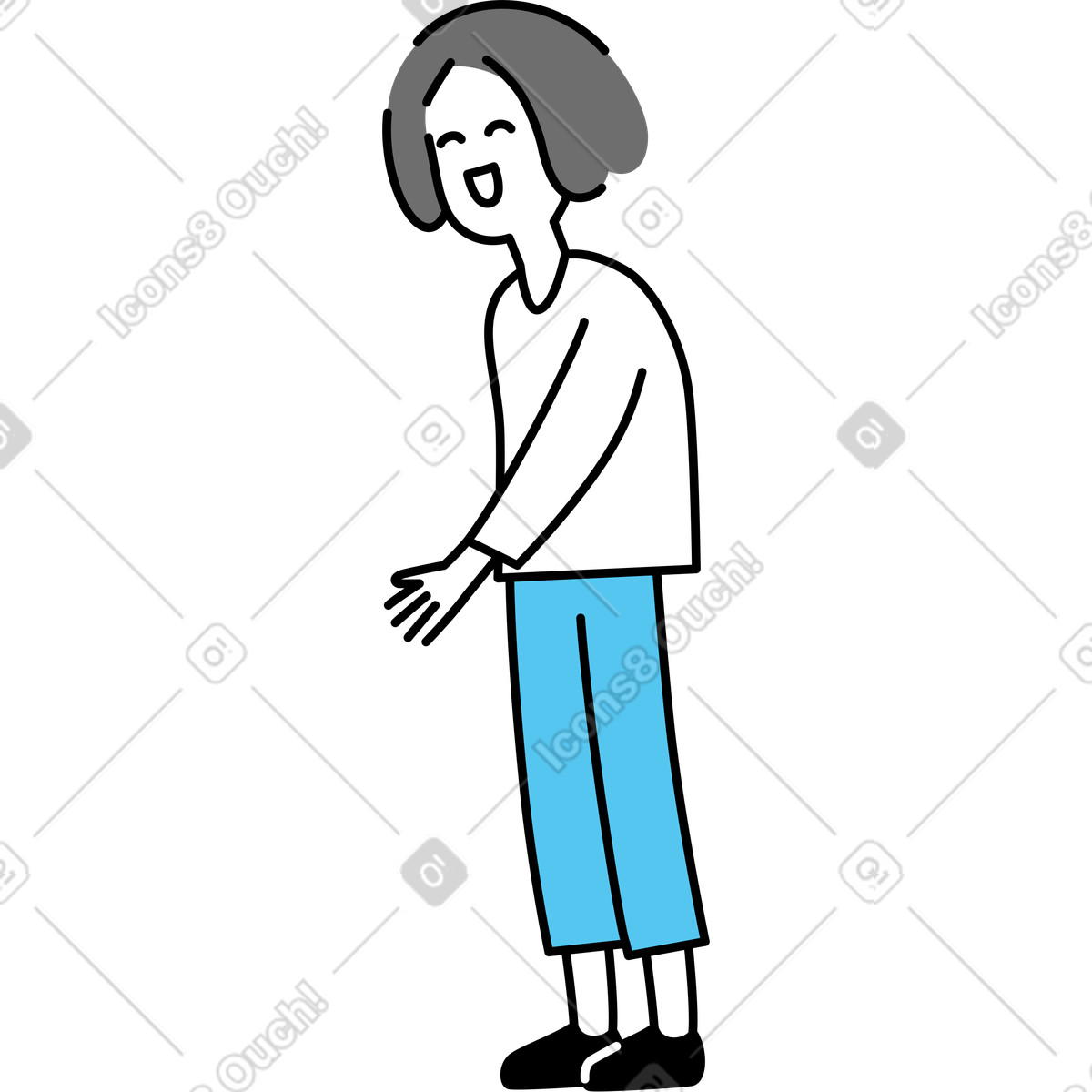Illustration Femme tendant la main dans le style Mochi à télécharger aux formats PNG, SVG