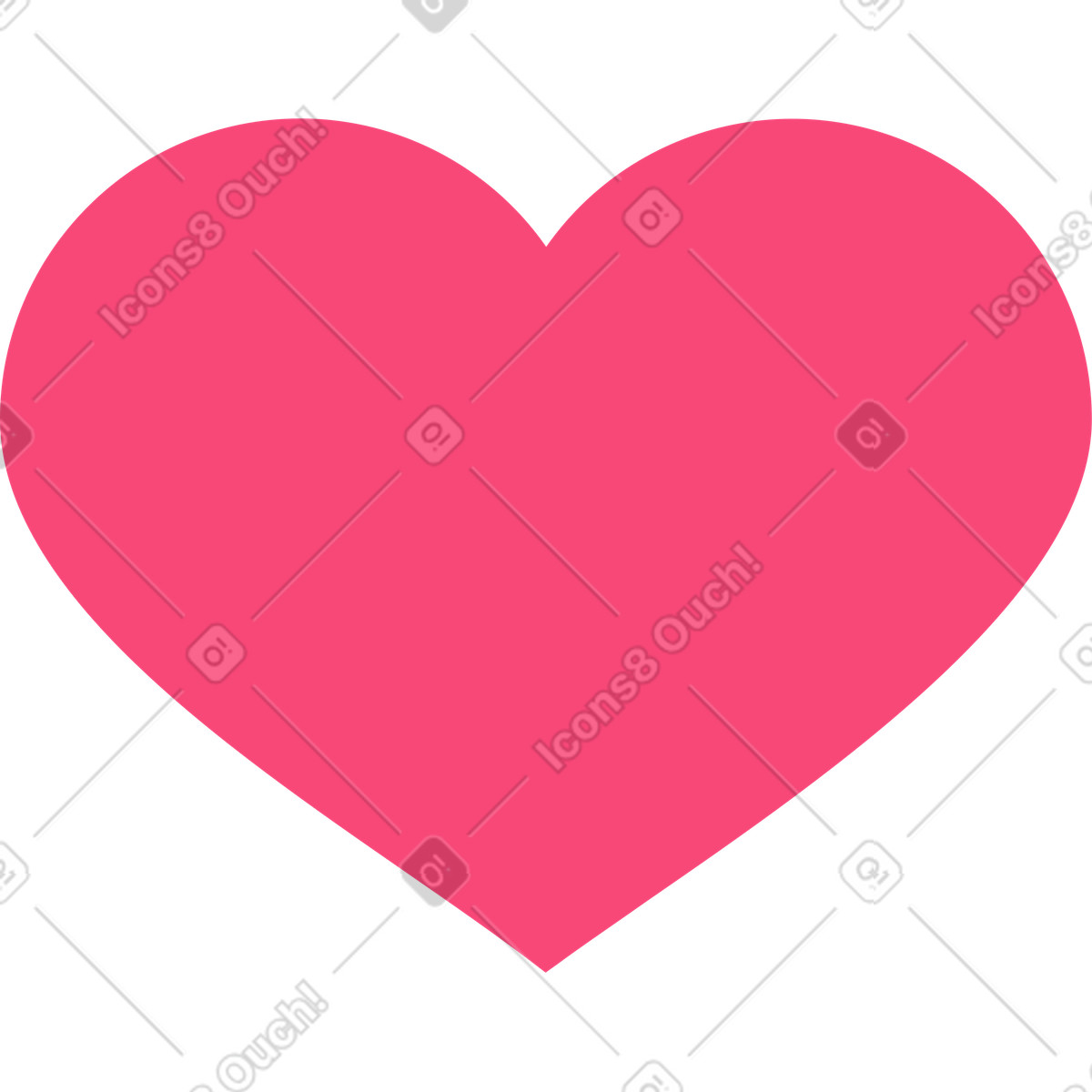 Pink big heart illustrazione in stile Marginalia scarica in PNG, SVG