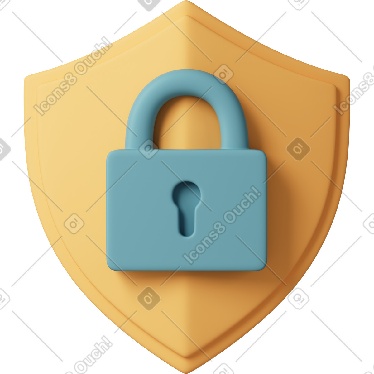Ilustração animada de Shield with lock em no estilo 3D Casual life para baixar em GIF, Lottie (JSON), AE