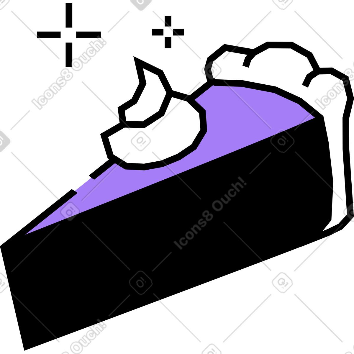 Ein stück kuchen-Illustration im Amethyst-Stil als Download in PNG, SVG