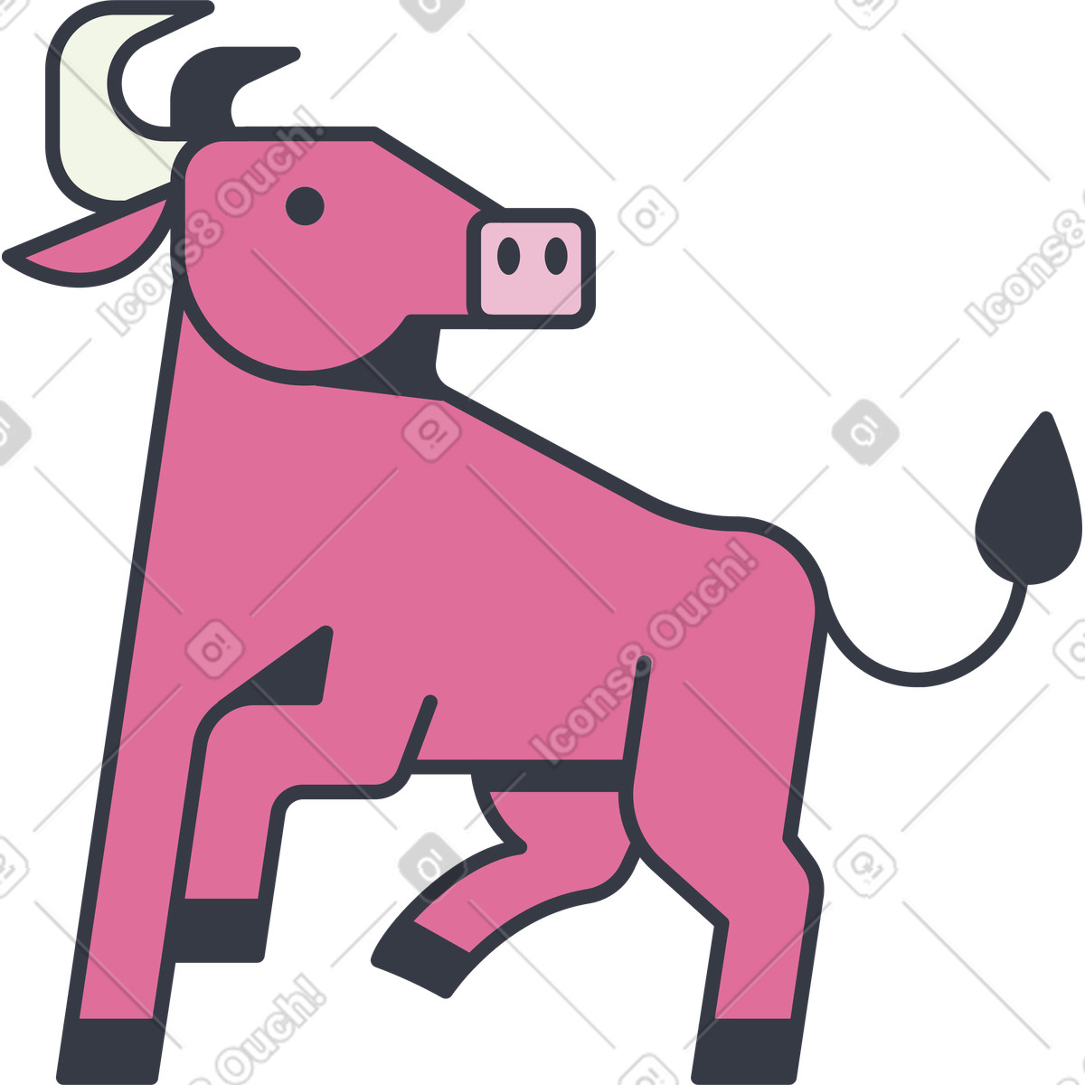 Stier-Illustration im Abstract-Stil als Download in PNG, SVG