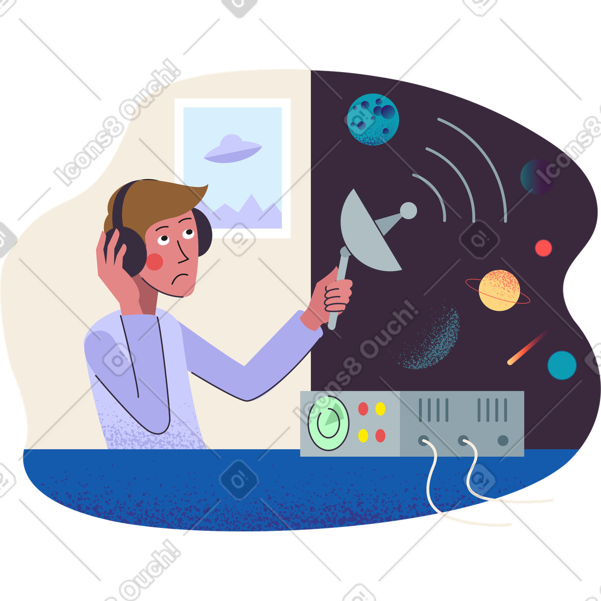 No messages illustration in Pale style download in PNG, SVG