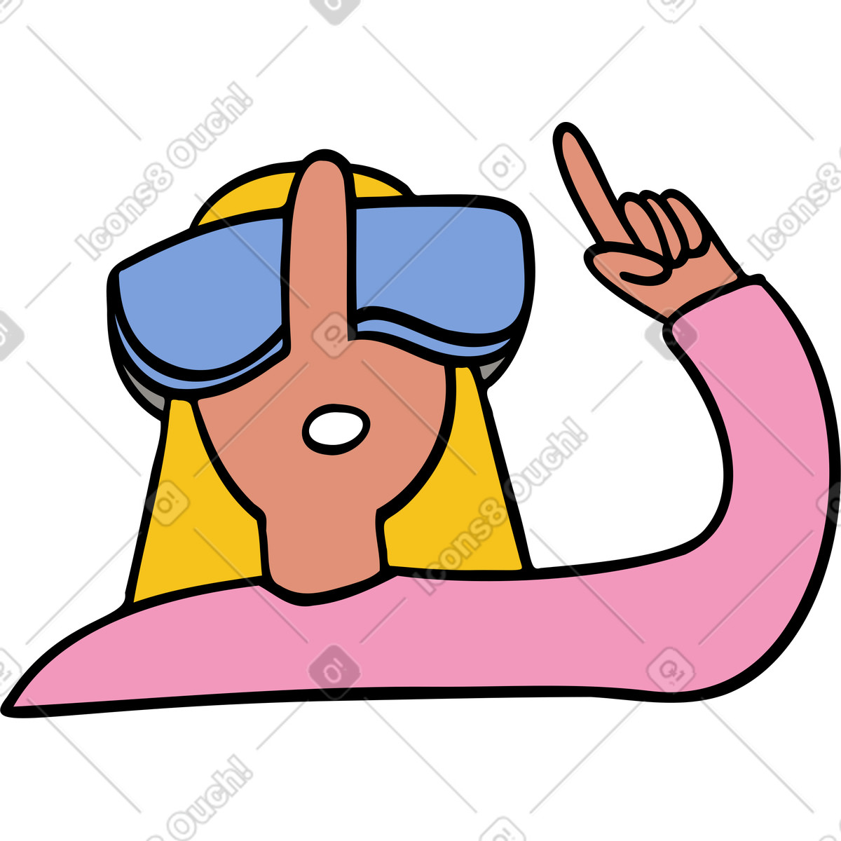 Donna in vr illustrazione stile Comic scarica PNG, SVG