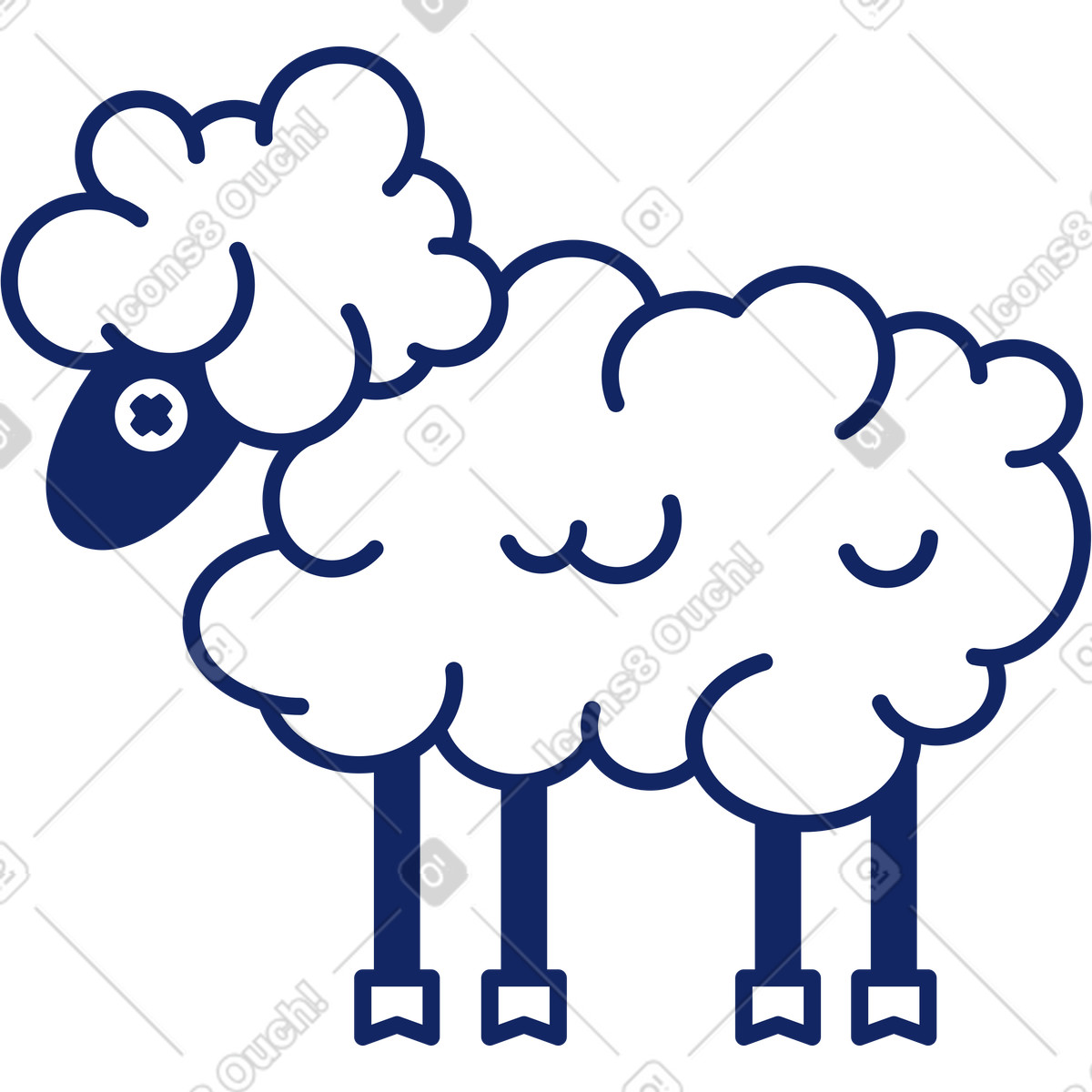 Ilustración Oveja en estilo Cyborg a descargar en PNG y SVG