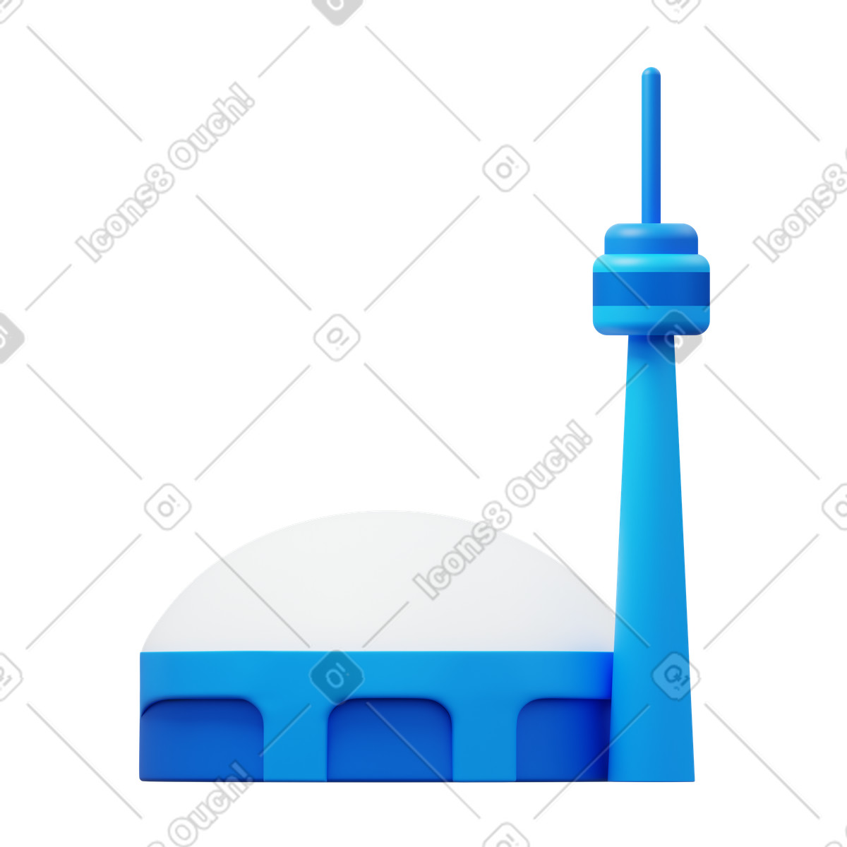 CN Tower illustration in PNG, SVG