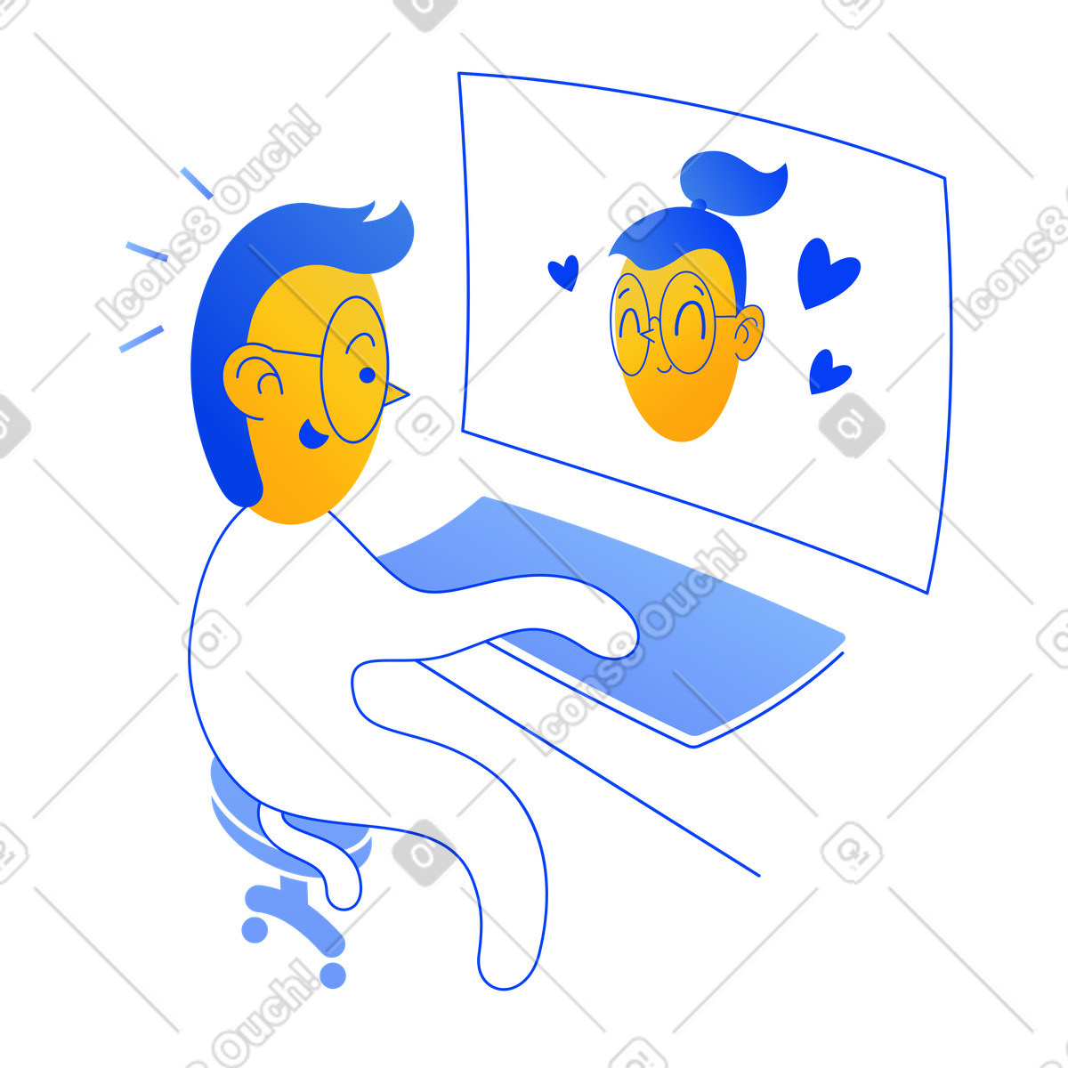 Online-dating-Illustration in PNG, SVG