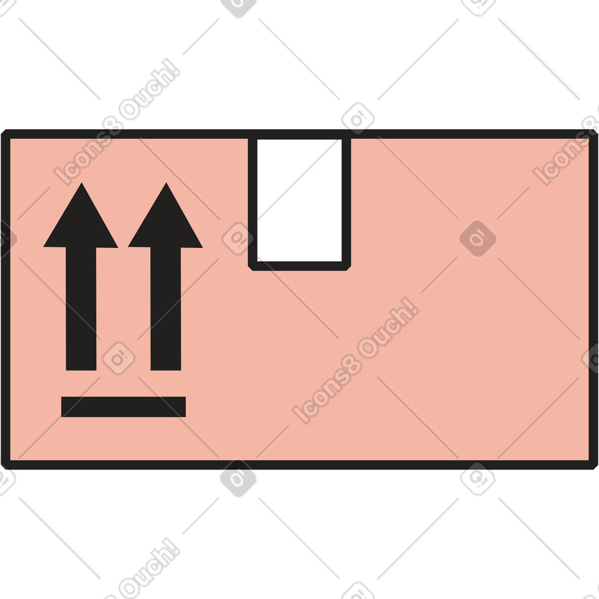 Ilustración Caja postal beige en estilo Dazzle a descargar en PNG y SVG